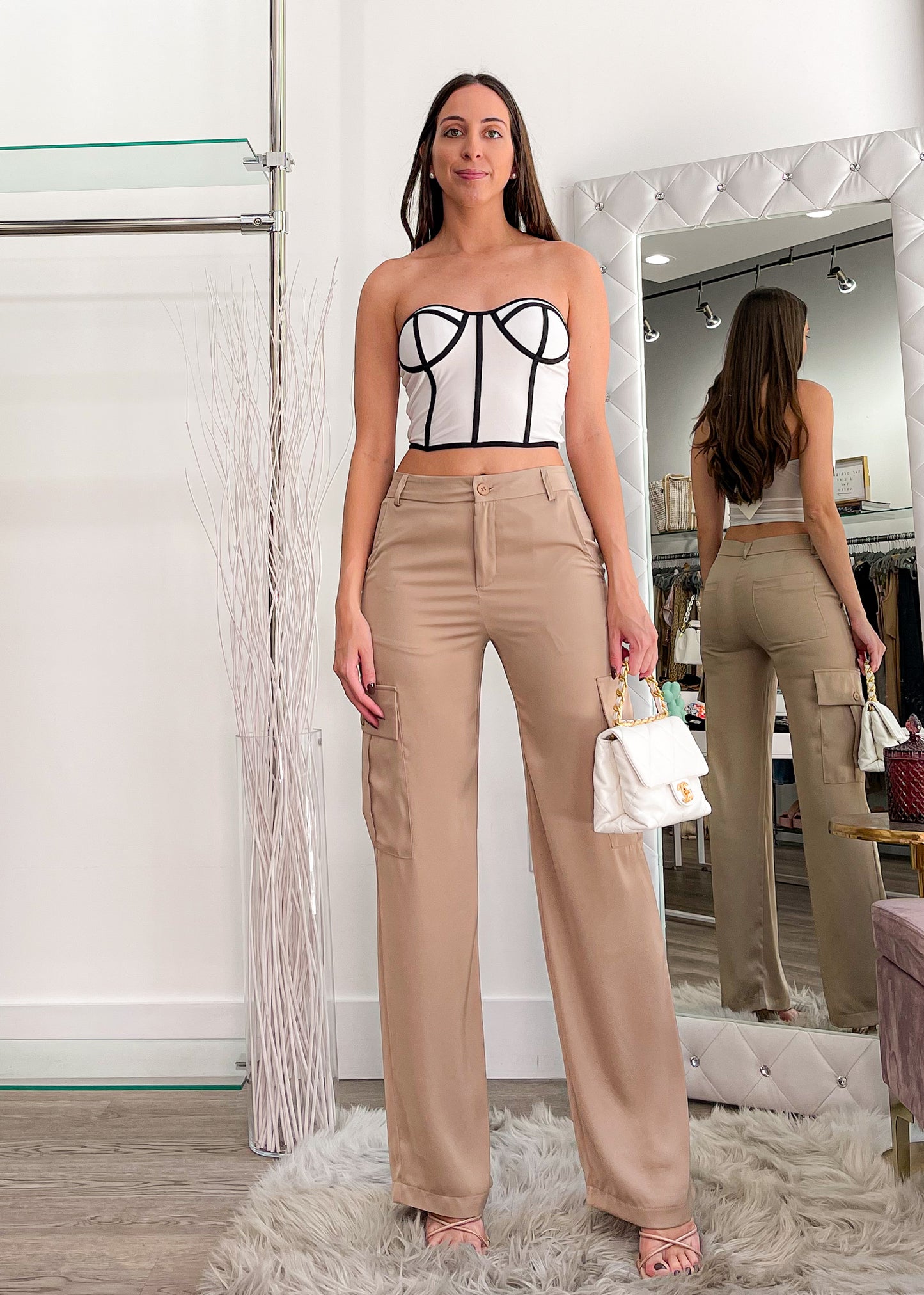 Zara Sand Cargo Pants