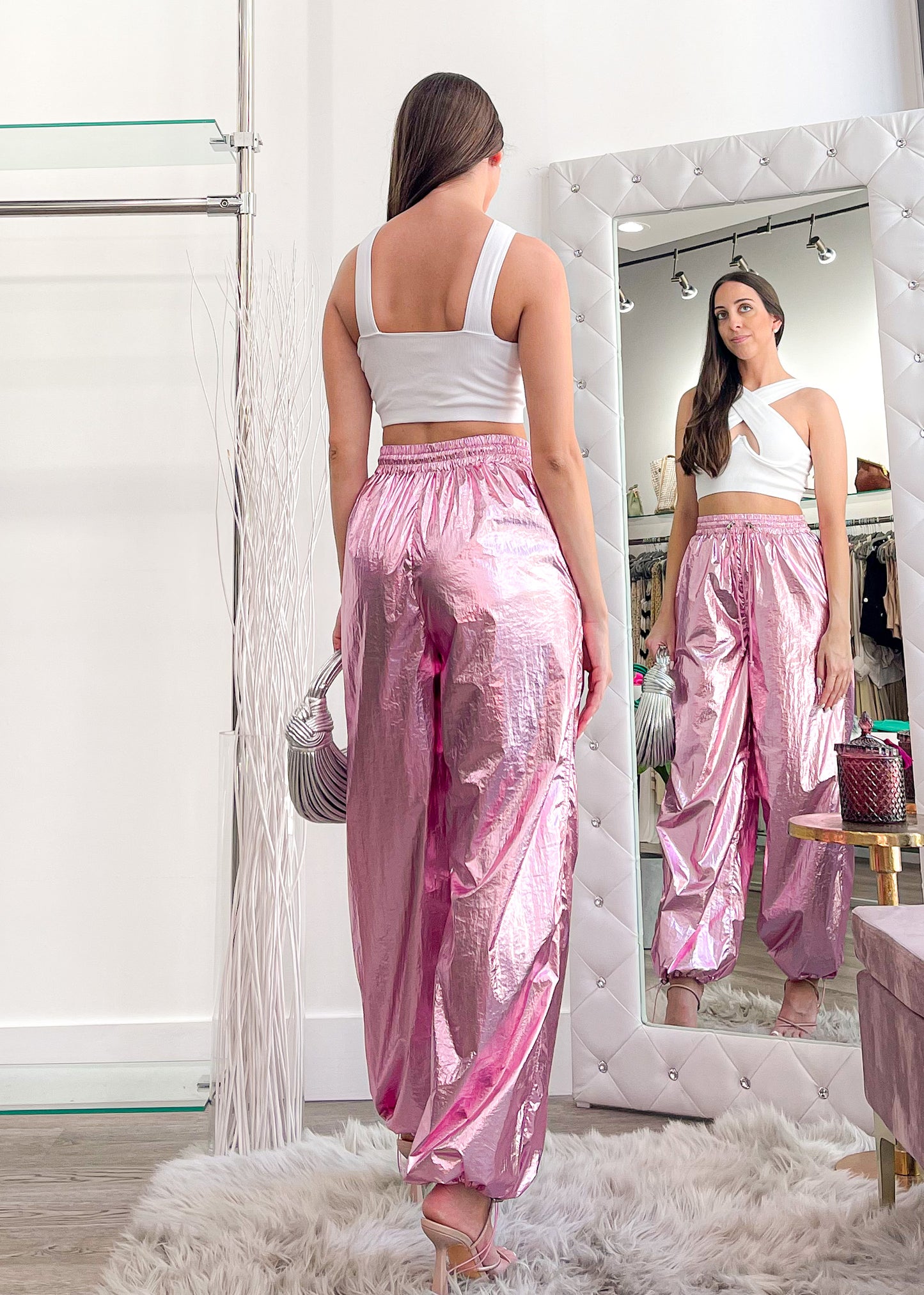 Zaa Metallic Pink Joggers