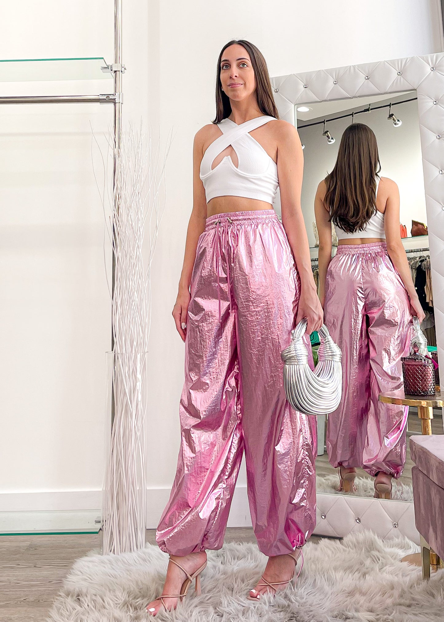 Zaa Metallic Pink Joggers