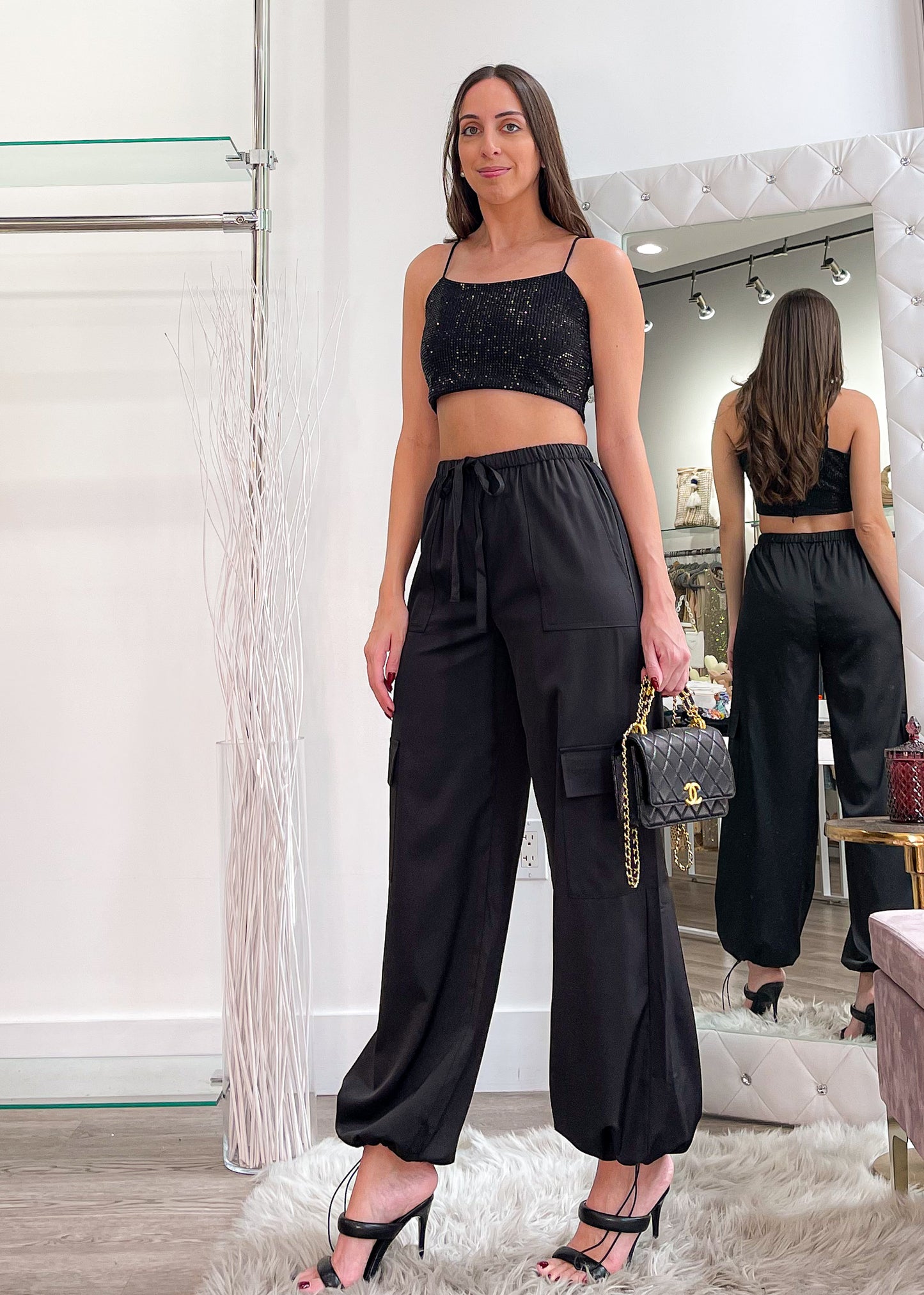 Elo Black Jogger-Cargo Pants