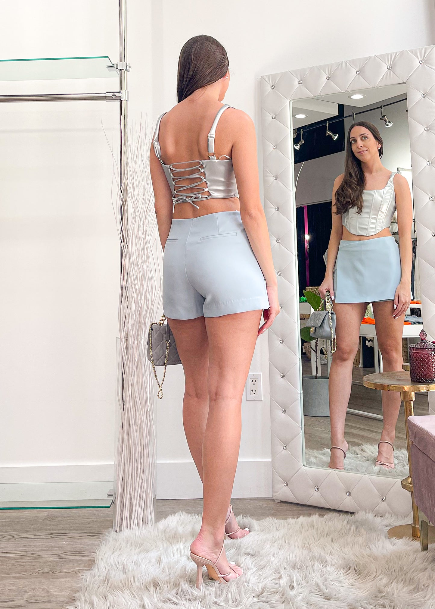 Barabal Silver Crop Top