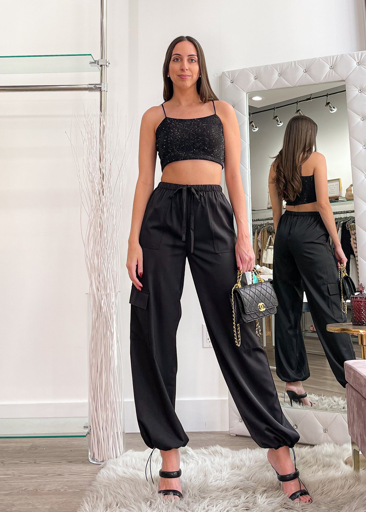 Elo Black Jogger-Cargo Pants
