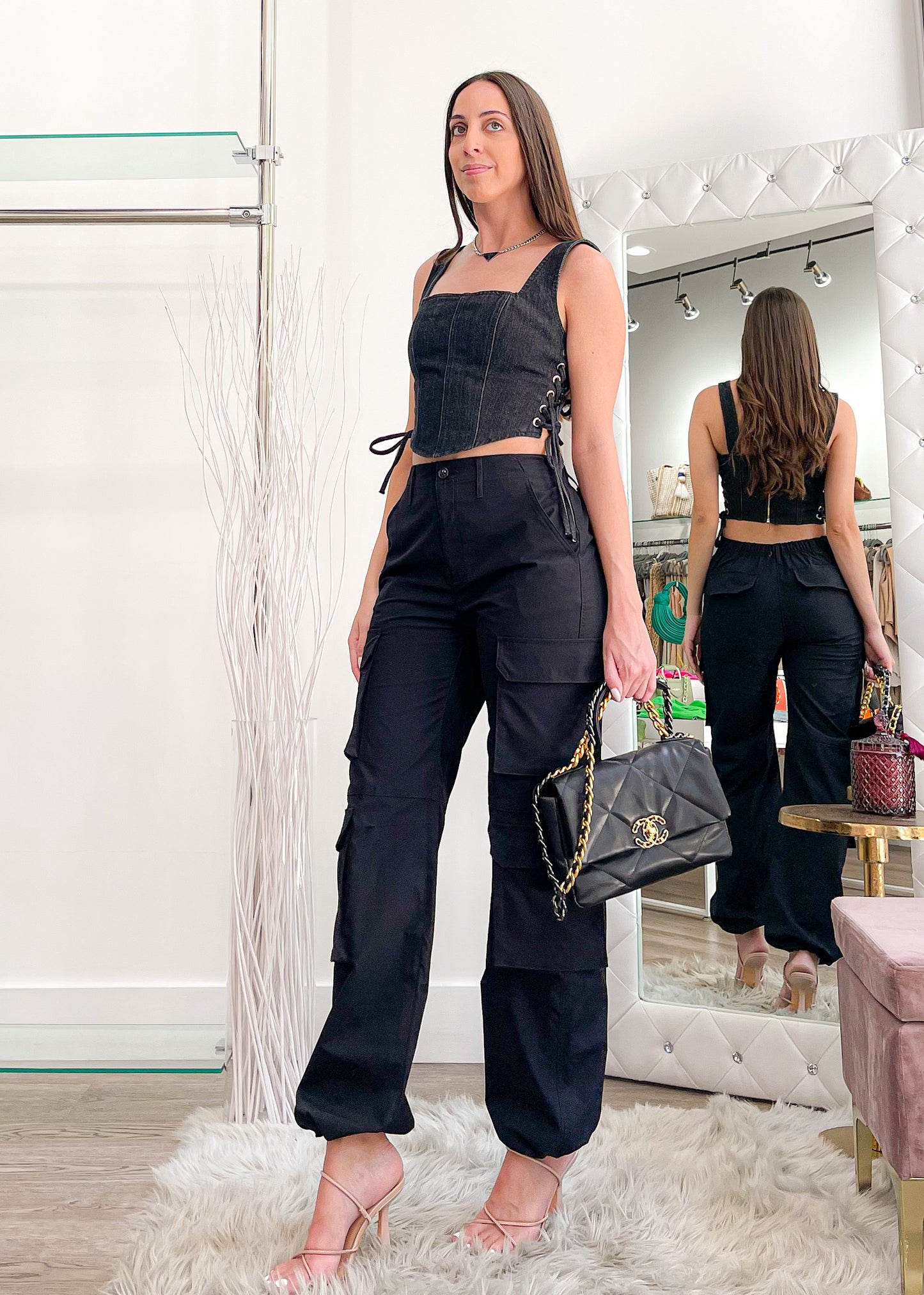 Madonna Black Cargo Pants