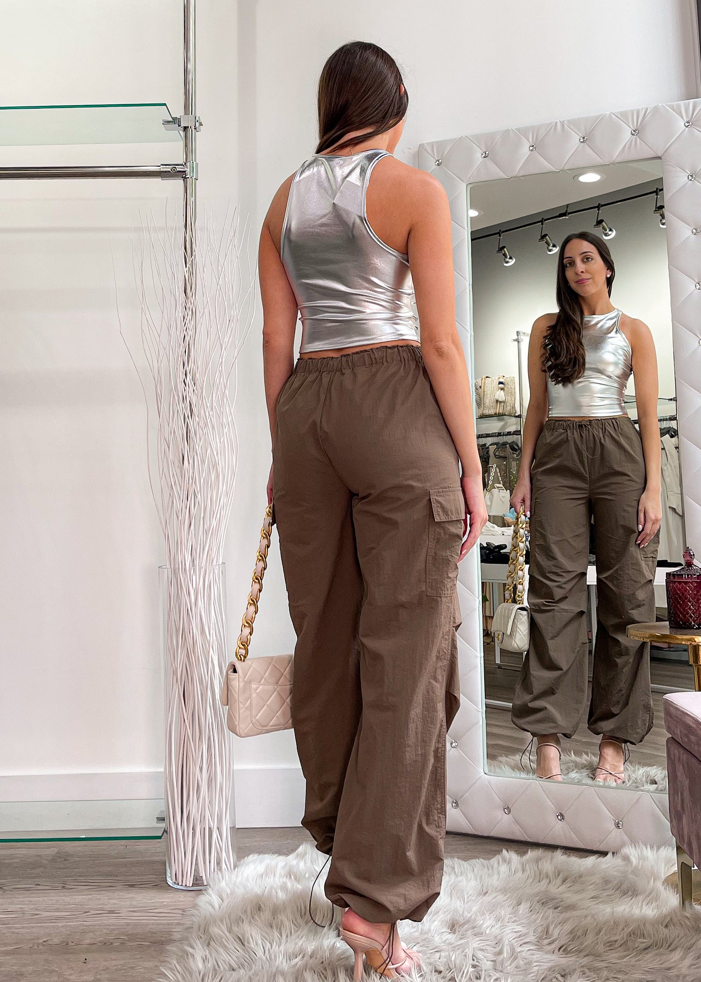Scarlette Silver Metallic Top