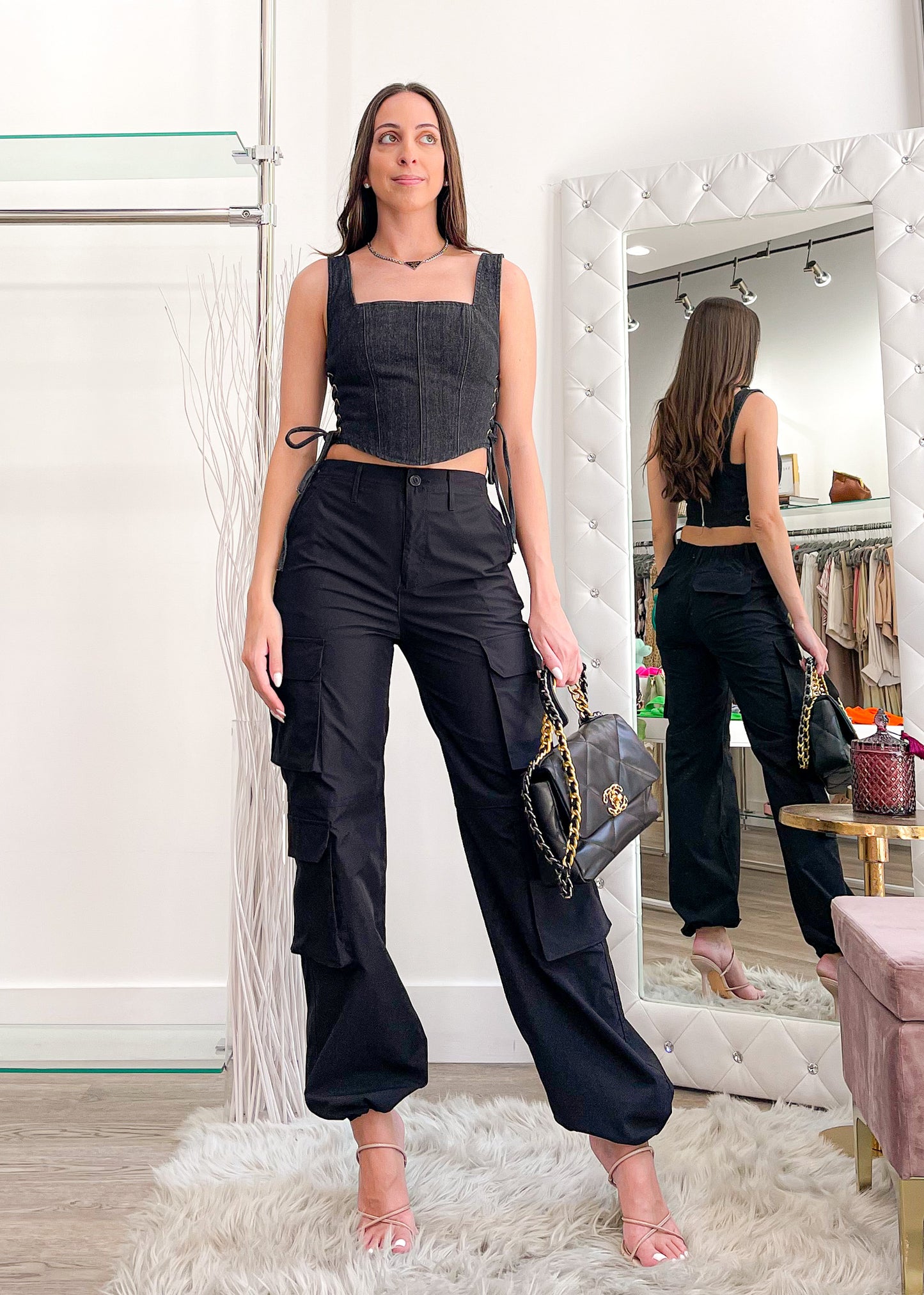 Madonna Black Cargo Pants
