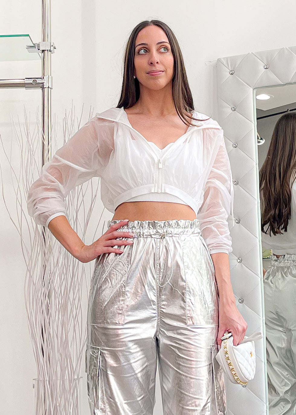 Cielo White Bomber Jacket