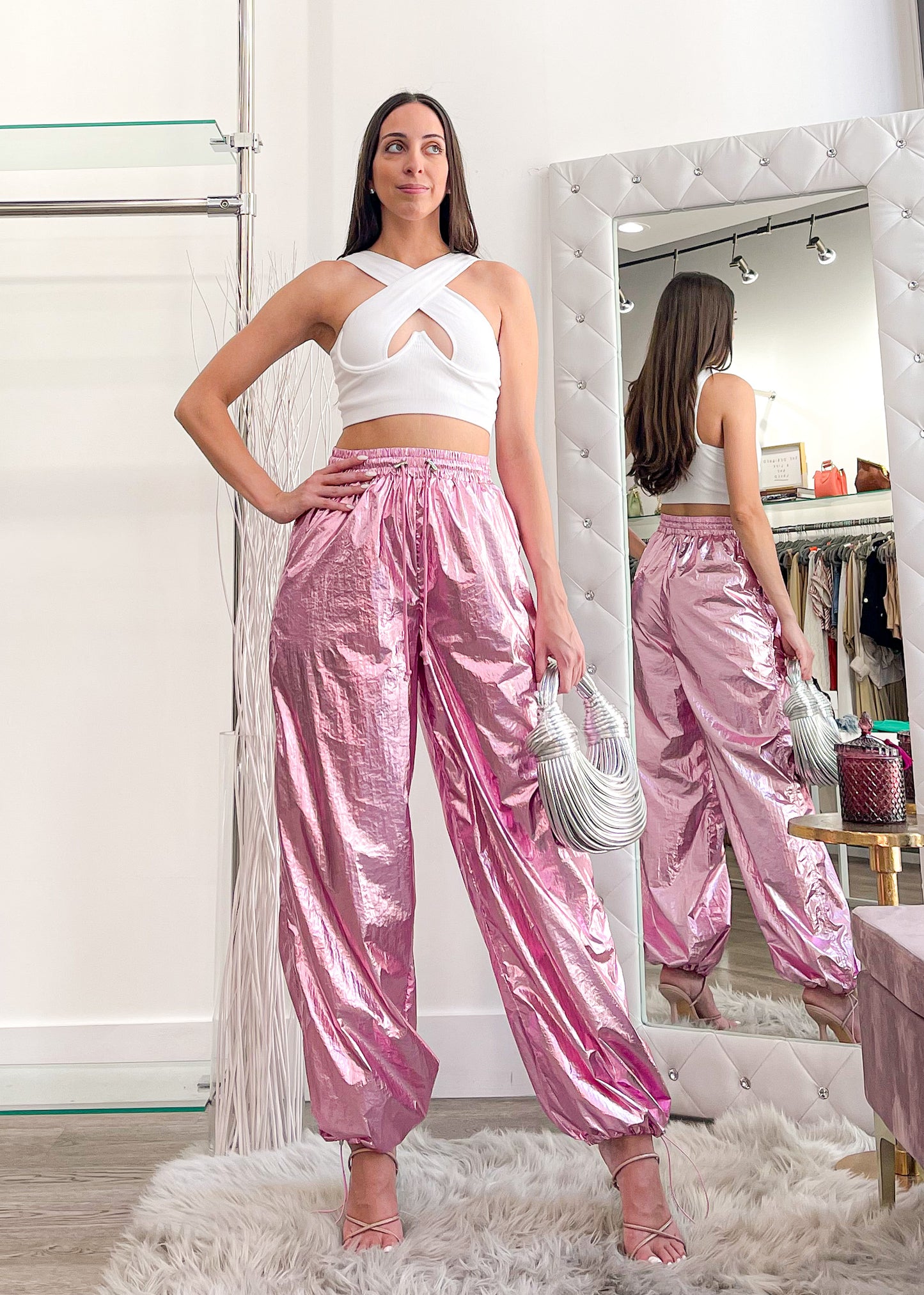 Zaa Metallic Pink Joggers