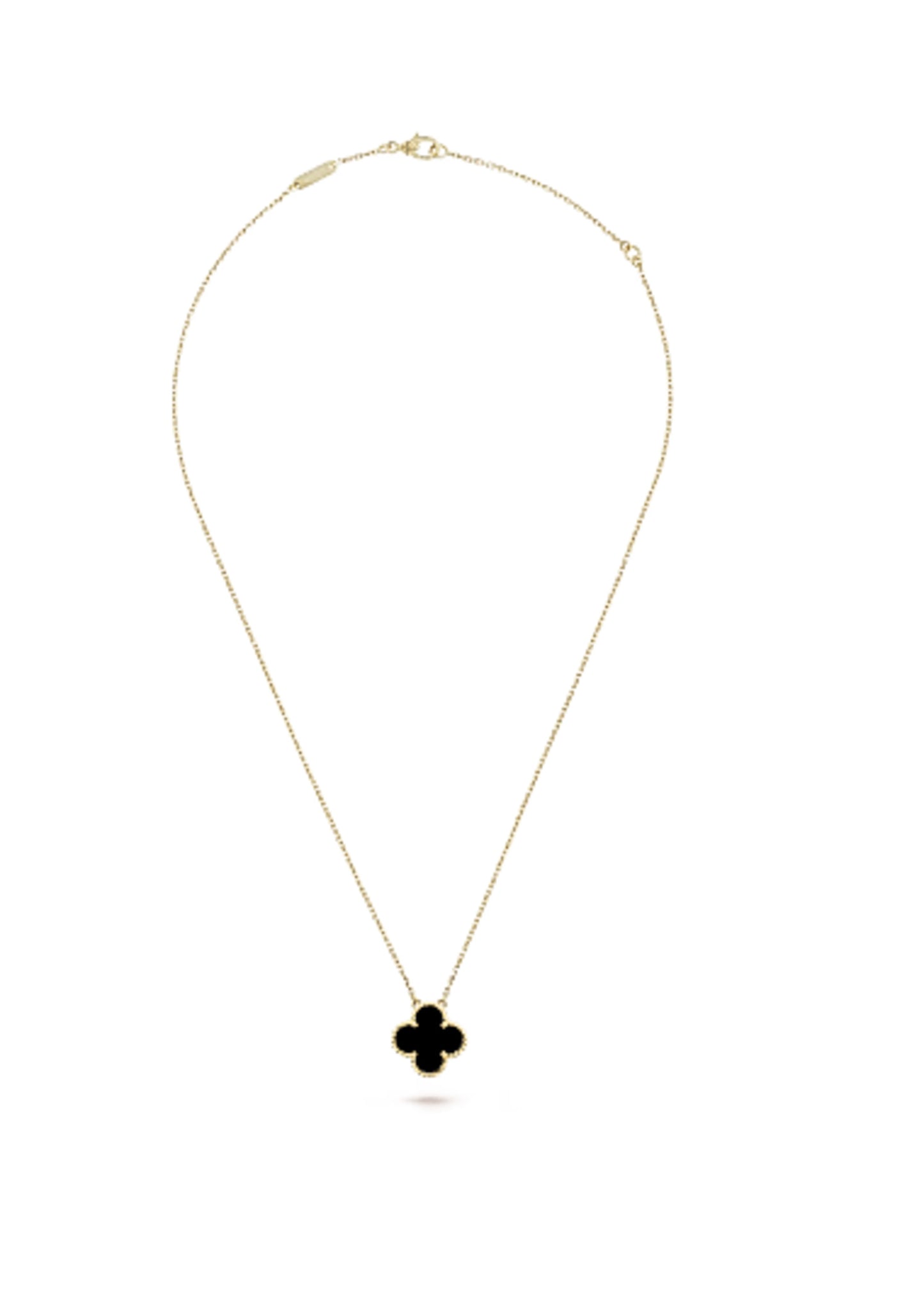 Black Vintage Alhambra Gold Pendant Necklace