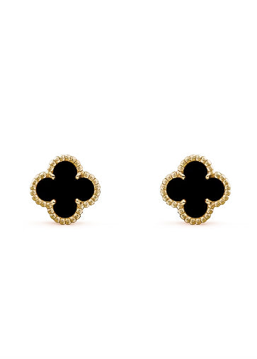 Vintage Alhambra Black Earrings