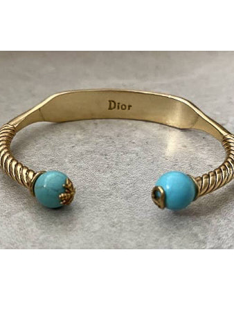 J'Adior Gold Turquoise Stones Bangle