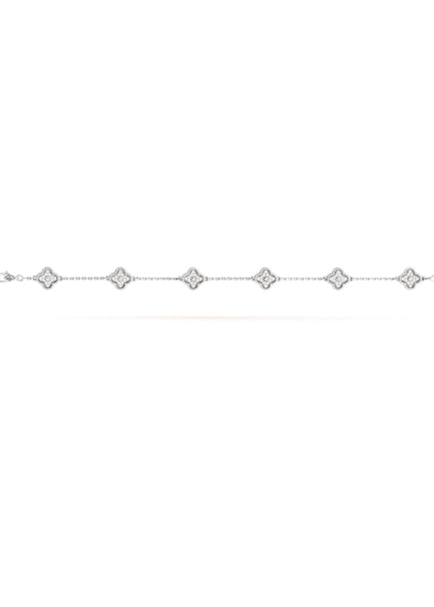 Only Crystals Vintage Alhambra Bracelet White Gold - 5 Motifs