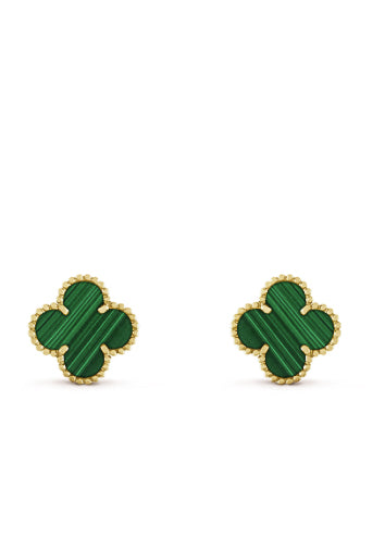 Vintage Alhambra Malachite Earrings