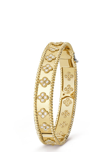 Perlee Clovers Bracelet Yellow Gold with Crystals