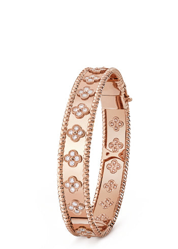 Perlee Clovers Bracelet Rose Gold with Crystals