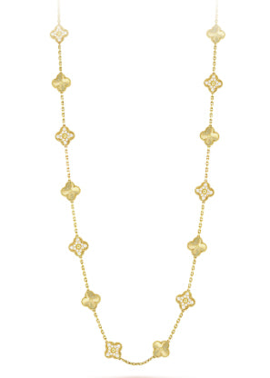 Diamond Gold Vintage Alhambra Long Necklace - 20 Motifs