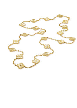 Diamond Gold Vintage Alhambra Long Necklace - 20 Motifs