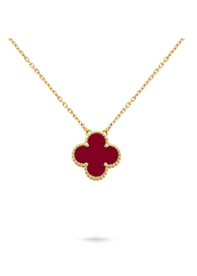 Carnelian Vintage Alhambra Pendant Necklace