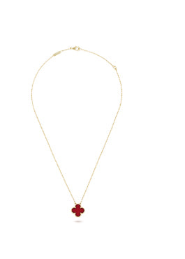 Carnelian Vintage Alhambra Pendant Necklace