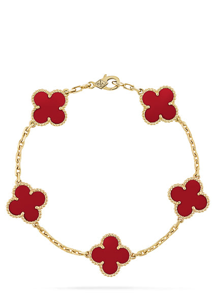 Carnelian Vintage Alhambra Bracelet - 5 motifs