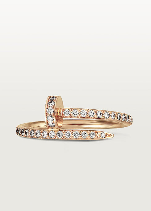 Cartier Diamond Juste Un Clou Half Paved Ring Rose Gold