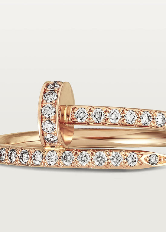 Cartier Diamond Juste Un Clou Half Paved Ring Rose Gold