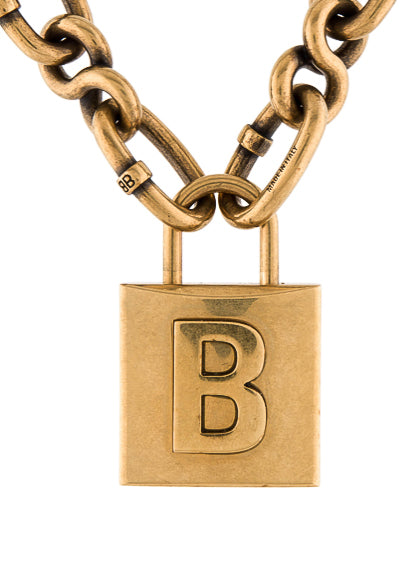 B Lock Chain Necklace