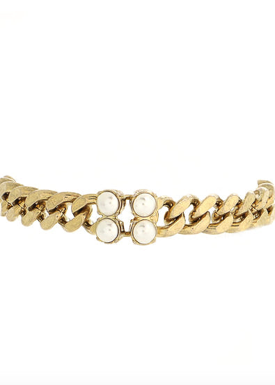 GG Pearls Border Chunky Bracelet