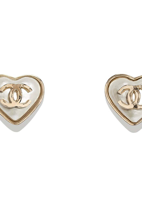 CC Nacar Heart Gold Studs