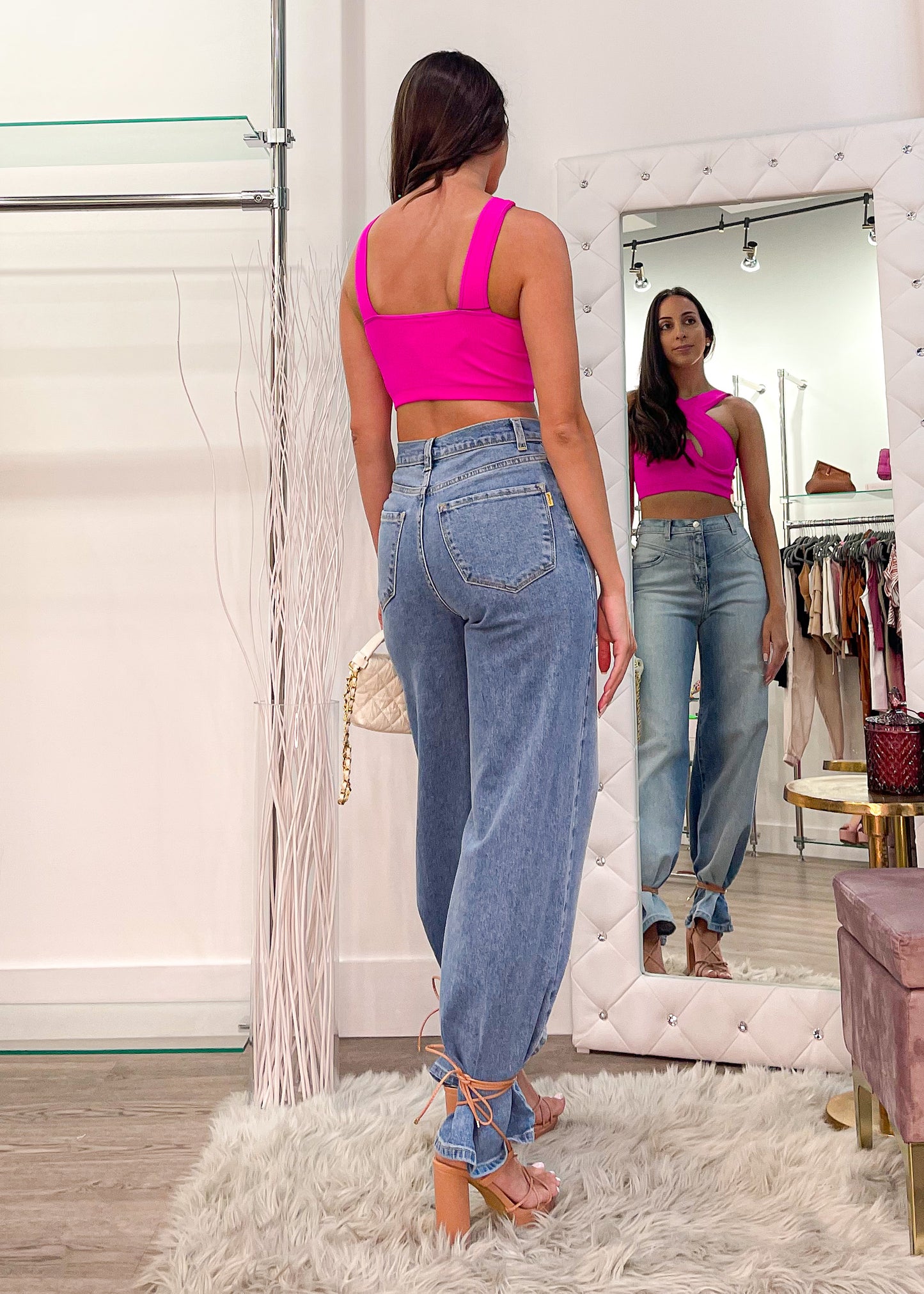 Jaddha Fuchsia Crop Top
