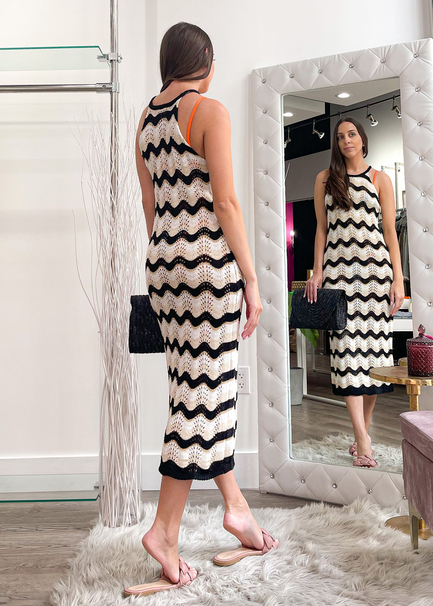 Twila Black Crochet Dress
