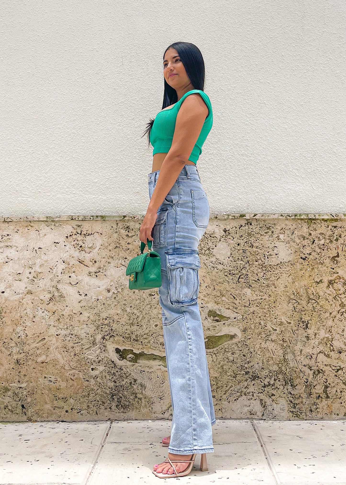 Minx Green Crop Top