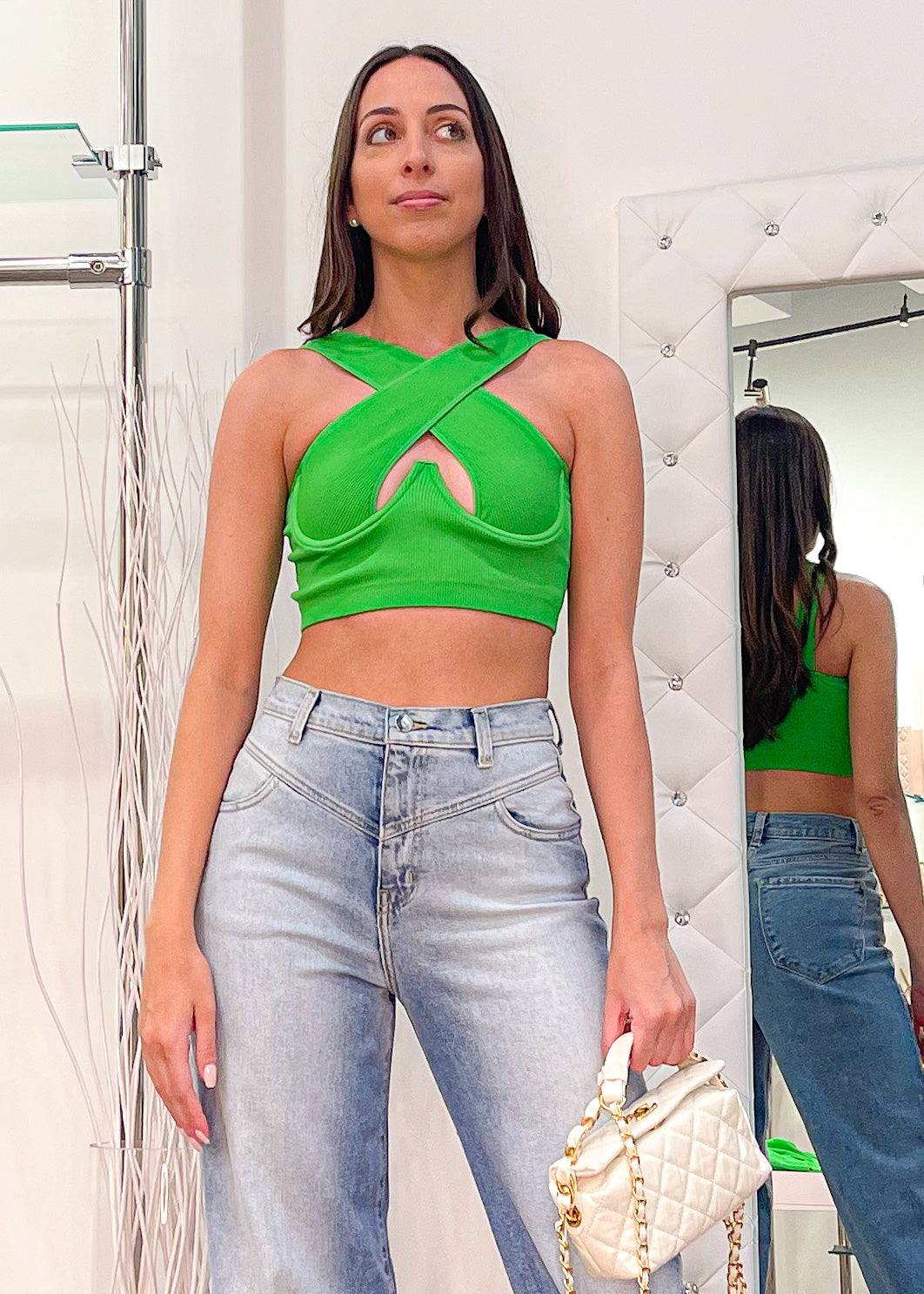 Jaddha Green Crop Top