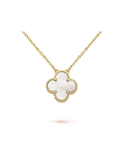 Vintage Alhambra Gold Pendant Necklace - Mother Pearl