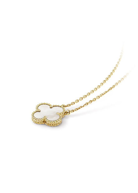 Vintage Alhambra Gold Pendant Necklace - Mother Pearl