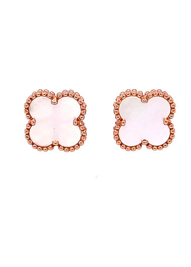Vintage Alhambra Mother of Pearl Rose Gold Earrings