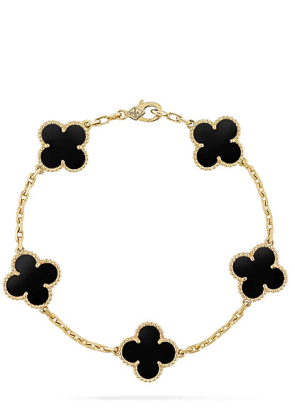Black Vintage Alhambra Bracelet - 5 motifs