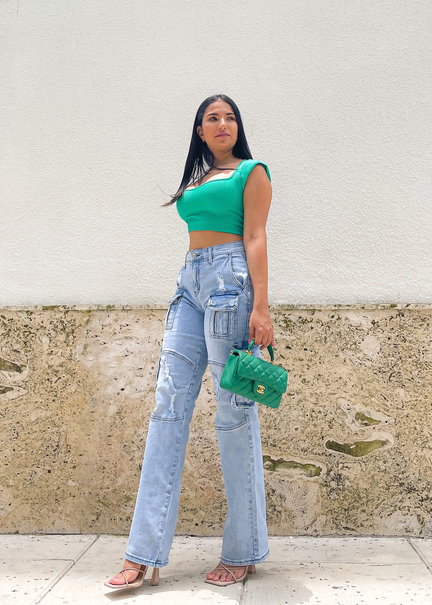 Minx Green Crop Top