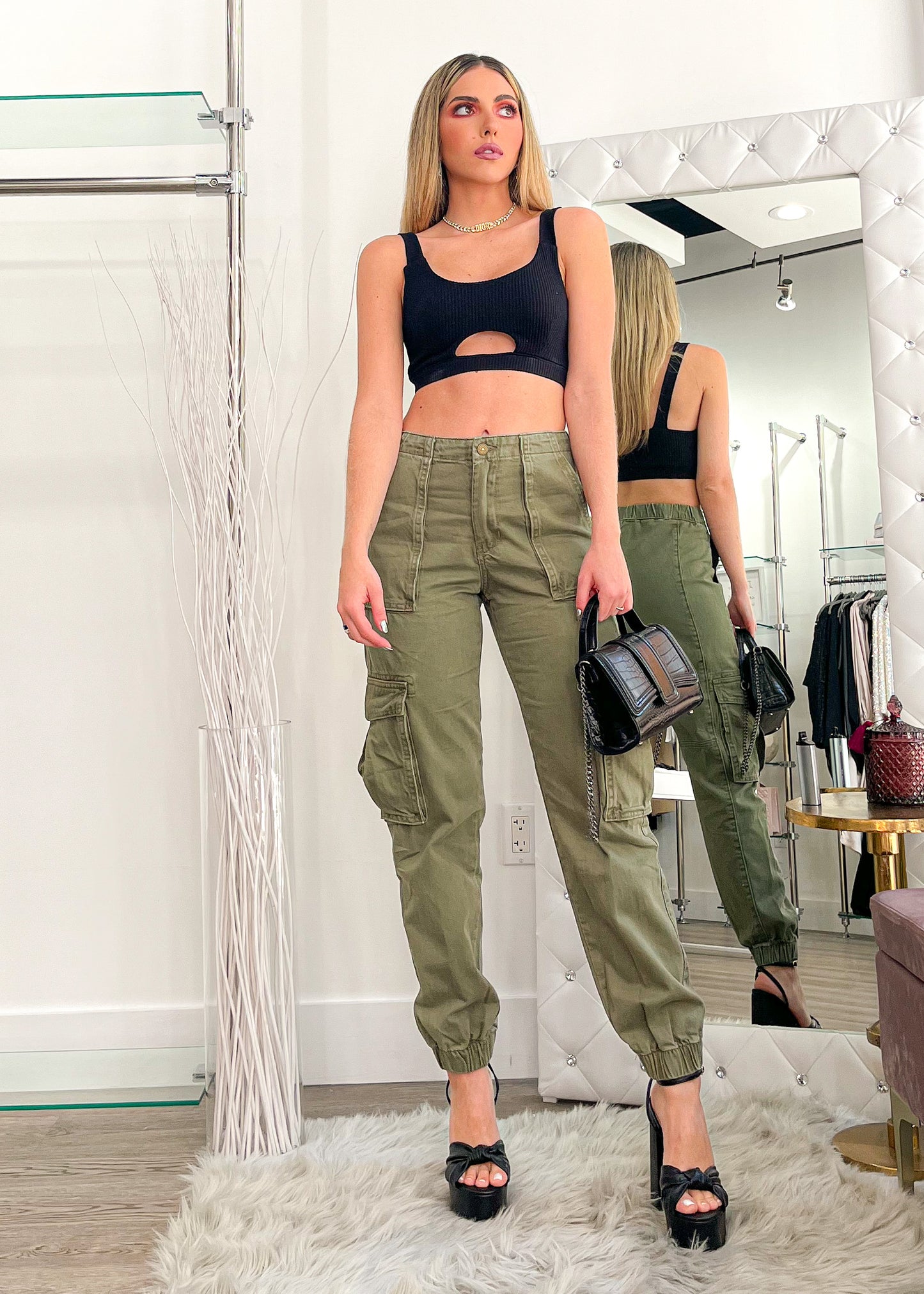 Gobi Black Crop Top